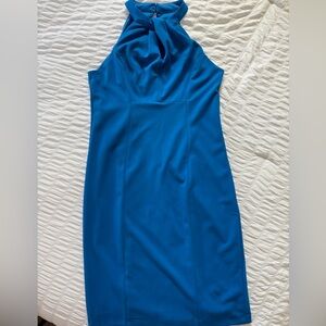 Julia Jordan Blue Halter Neck Dress